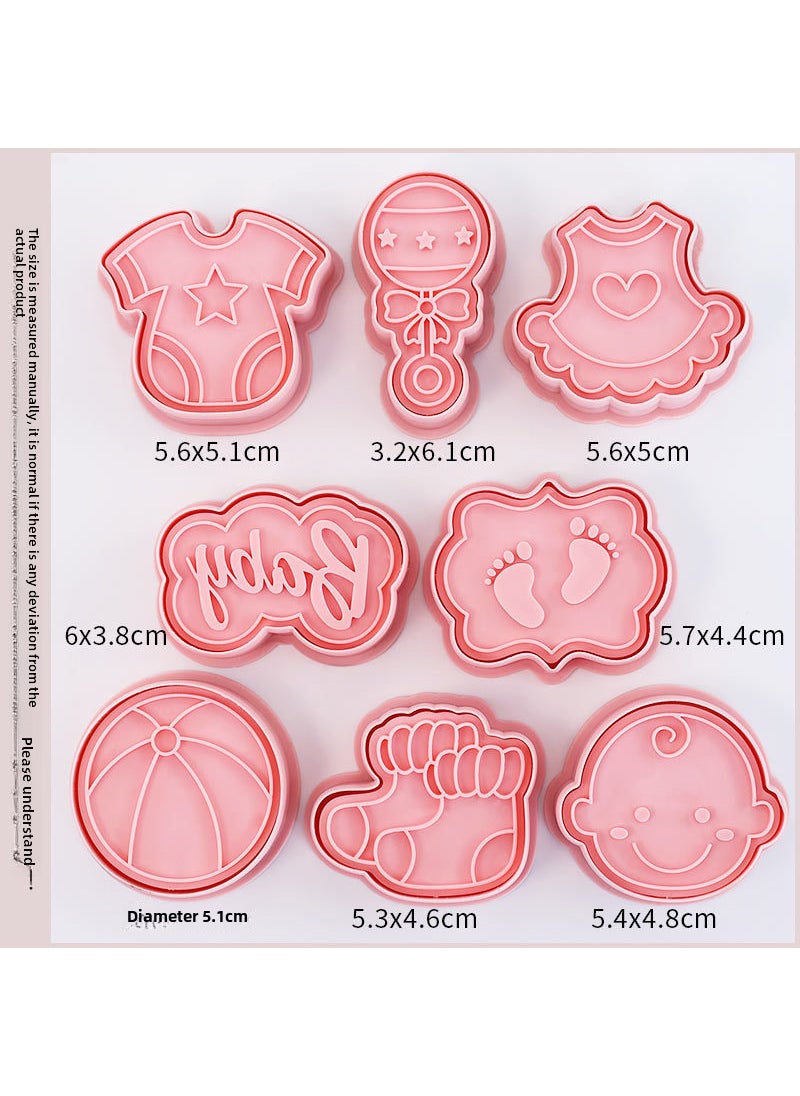 1 x 5 pcs Childrens Footprint Cookie Cutters 102 baby Series B 8-piece set