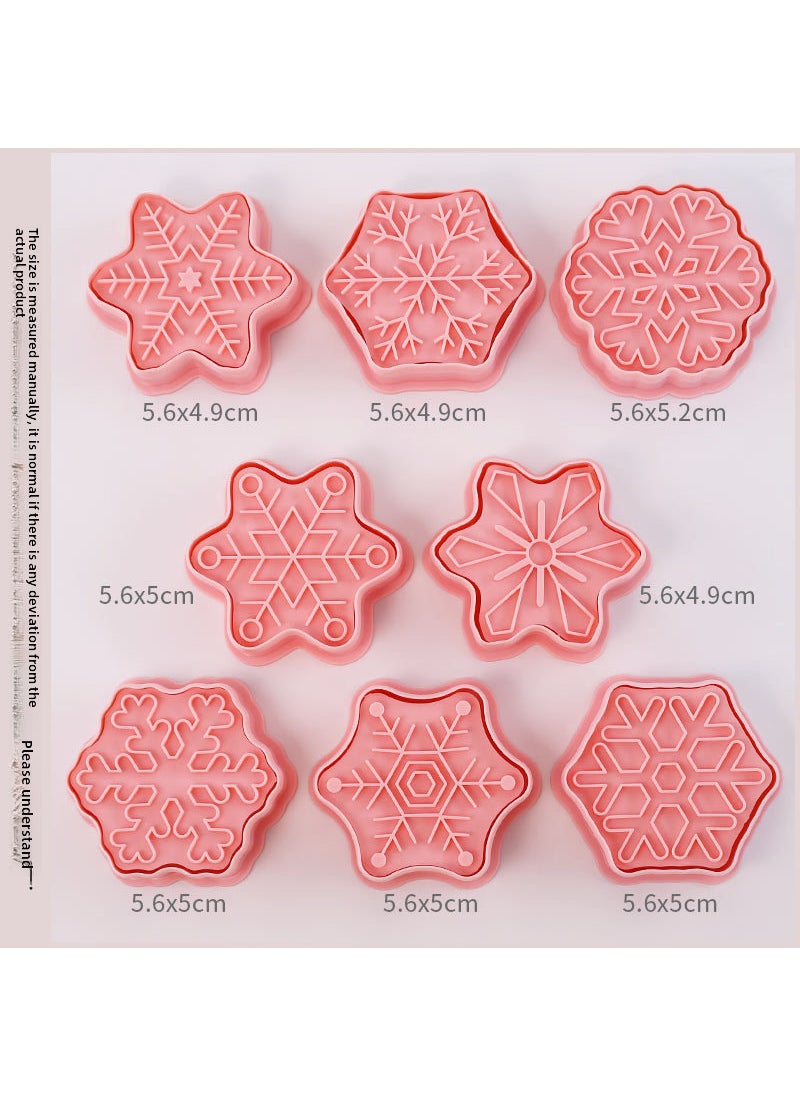 1 x 5 pcs Christmas 3D Cookie Cutters Snowflake 092 Christmas Snowflake A 8-piece set