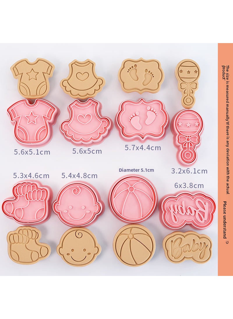 1 x 5 pcs Baby Footprint Cookie Cutter Set 102 Baby Theme B 8-piece Set