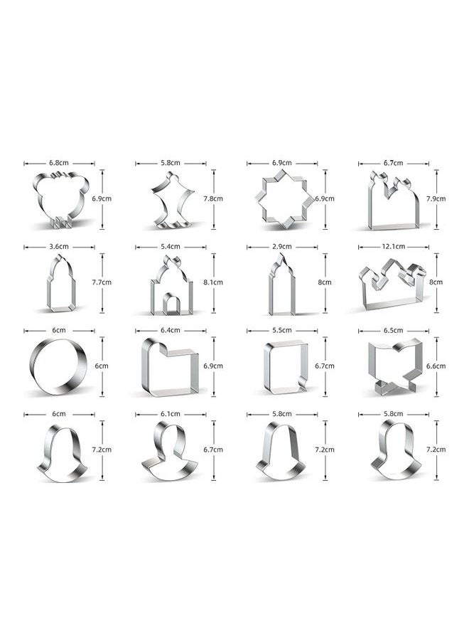 16-Pieces Cookie Mold Silver