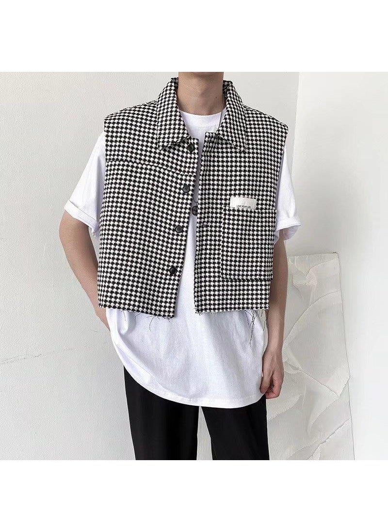 1 x 5 pcs 2023 Trendy Casual Vest Mens Harajuku Style Black