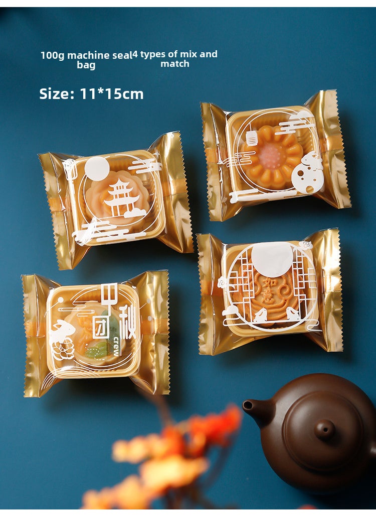 2025 Matte Translucent Mid-Autumn Mooncake Bags 100g Tuan Tuan Yuan Yuan 11*15cm about 100/bag