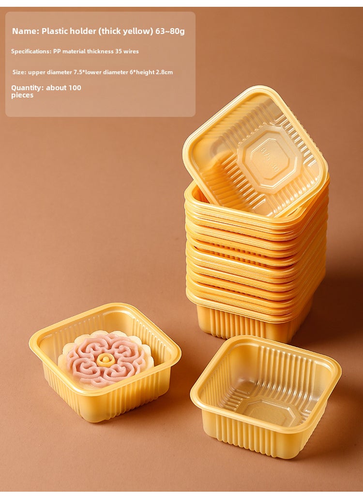 2025 Matte Translucent Mid-Autumn Mooncake Bags 7.5cm thick PP gold 100