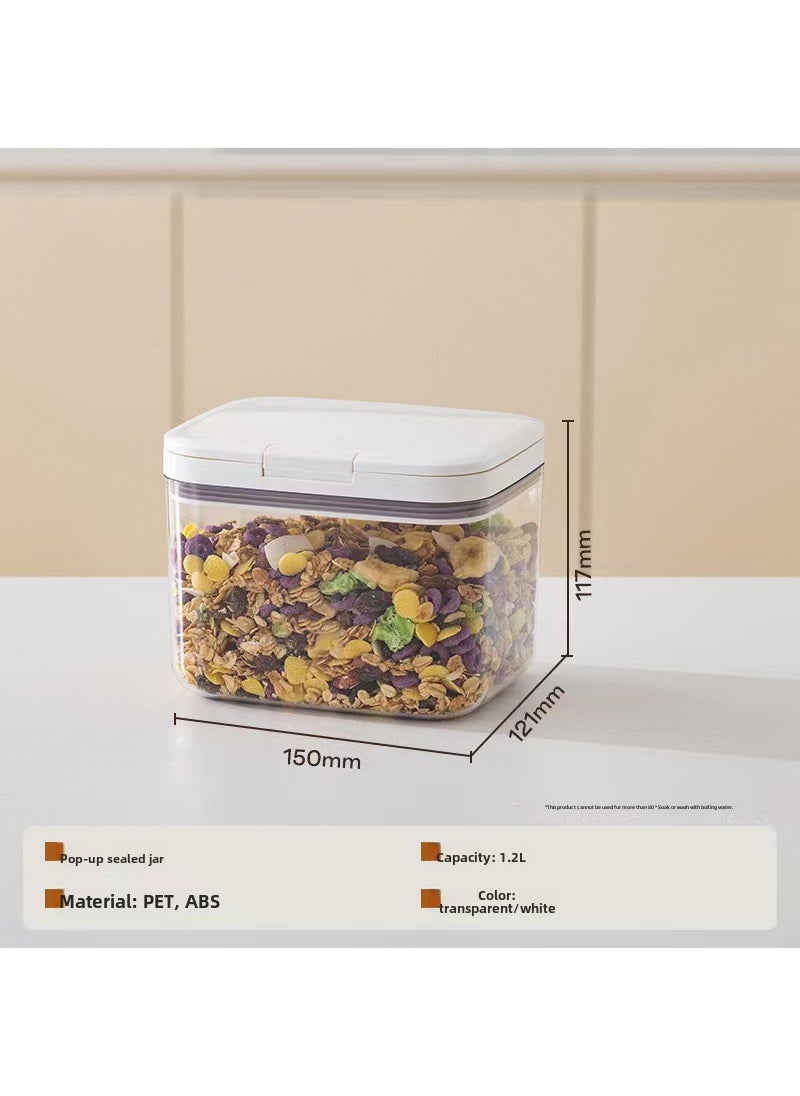 Airtight Flour Storage Bucket Small Capacity [1.2L about 1kg flour about 2kg rice]]