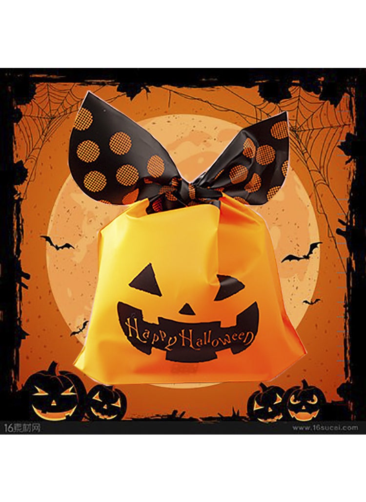 1 x 5 pcs Halloween Pumpkin Ghost Treat Bags - 50pc Pumpkin * H23 × W13.5