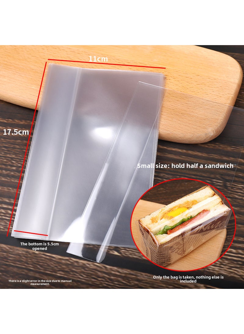 1 x 5 pcs Clear Sandwich Bags Disposable Takeout Small 100 transparent bag