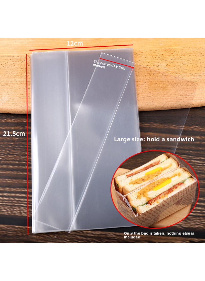 1 x 5 pcs Clear Sandwich Bags Disposable Takeout Large 100 transparent bag