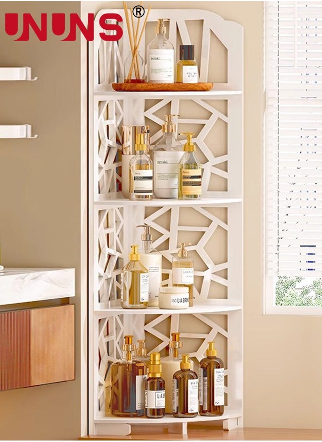 4 Tiers Corner Shelf Rack,Toilet Paper Stand For Bathroom Organizer,Toilet Vanity Cabinet,Narrow Bath Sink Organizer,Towel Storage Shelf For Paper Holder,White