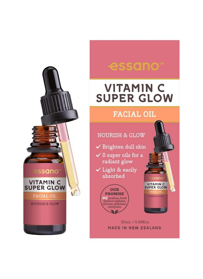 Vitamin C Super Glow Facial Oil For Luminous Skin, Nourish, Glow, Radiant Complexion Boost, Brighten Dull Skin, Easily Absorbed 20Ml (0.68 Fl Oz)