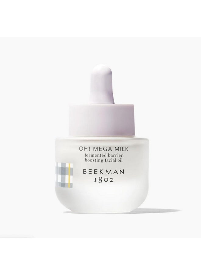 Oh! Mega Milk Facial Oil - Hydrating Vitamin C & Niacinamide Serum - Repairs Skin Barrier - For Dry/Aging Skin - Fragrance Free, Sensitive Skin Safe