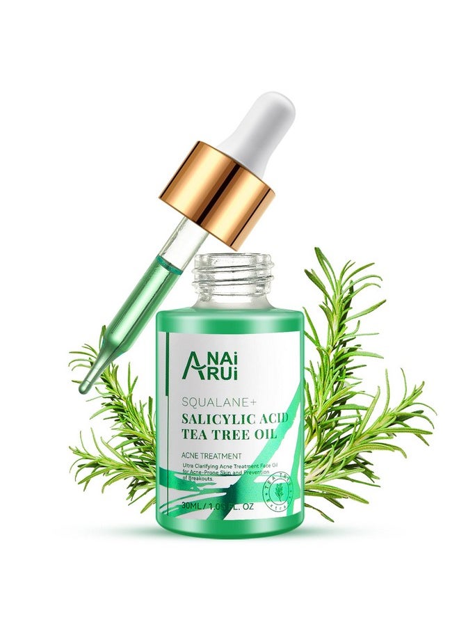 Acne Face Oil,Tea Tree Oil With Salicylic Acid,Acne Prone Skin Oil,Soothe Acne,Redness Relief, Tea Tree Oil For Face,Back, Clarifying & Purifying 1Fl.Oz