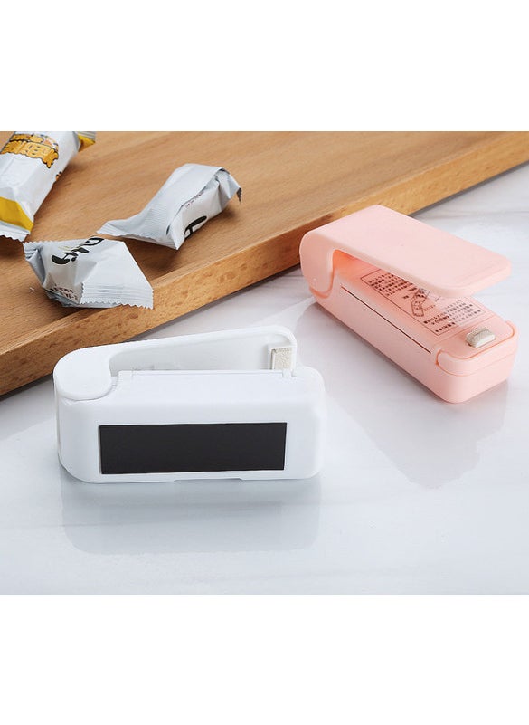 1 x 5 pcs Portable Mini Sealing Machine for Home Use Pink magnetic