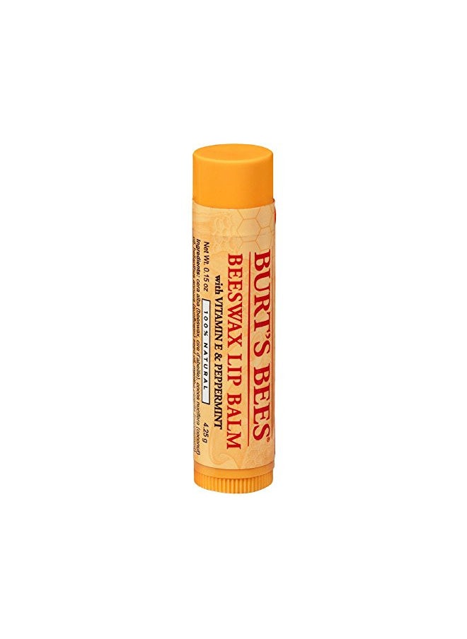 Burt's Bees Beeswax Lip Balm with Vitamin E & Peppermint 0.15 oz (Pack of 6)