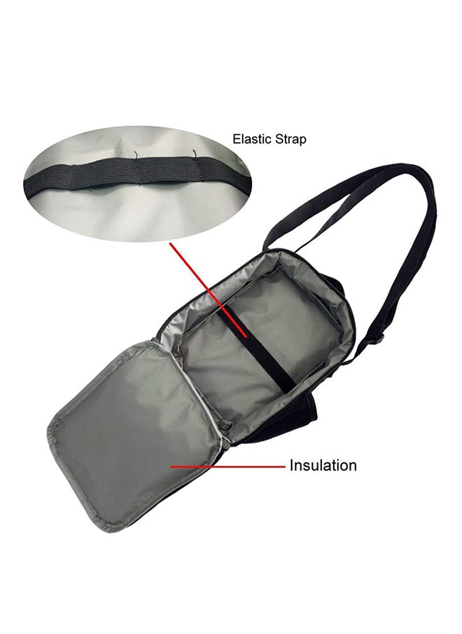 Waterproof Insulated Lunch Bag Black/White 20x25x8centimeter