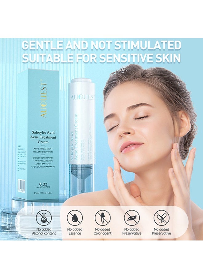 Salicylic Acid Acne Treatment Cream， Whitening Facial Treatment Hyaluronic Acid Black Dots Remove Skin Care Beauty Health