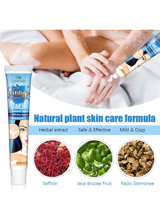 Vitiligo Ointment, Vitiligo Care Cream for Skin Vitiligo, Psoriasis, Leukoplakia, Reduces White Spots, Improve Skin Pigmentation Regulating 20g