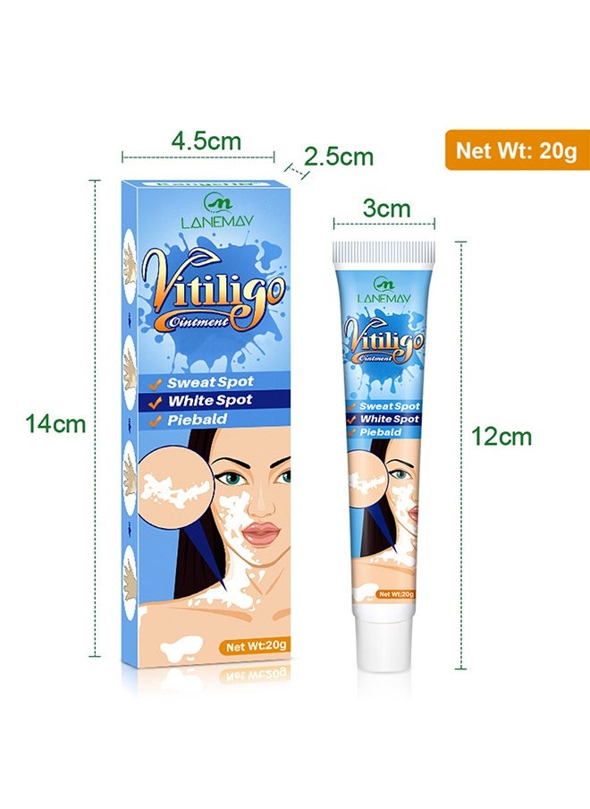 Vitiligo Ointment, Vitiligo Care Cream for Skin Vitiligo, Psoriasis, Leukoplakia, Reduces White Spots, Improve Skin Pigmentation Regulating 20g