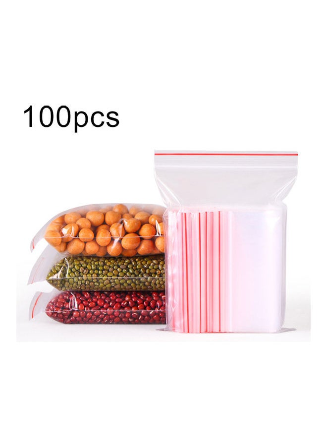 100-Piece Waterproof Self Seal Bag Clear 14x20cm