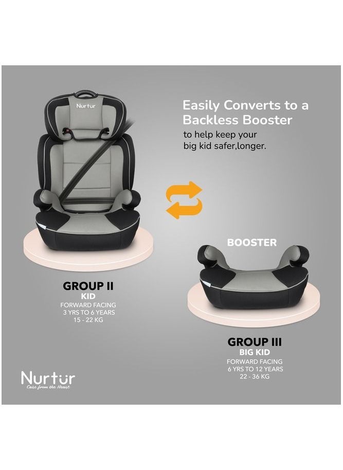 Jupiter Kids 3 in 1 Car Seat  Booster Seat  Adjustable Backrest  Extra Protection  5Point Safety Harness  9 months to 12 years  Upto 36kg Official Nurtur Product