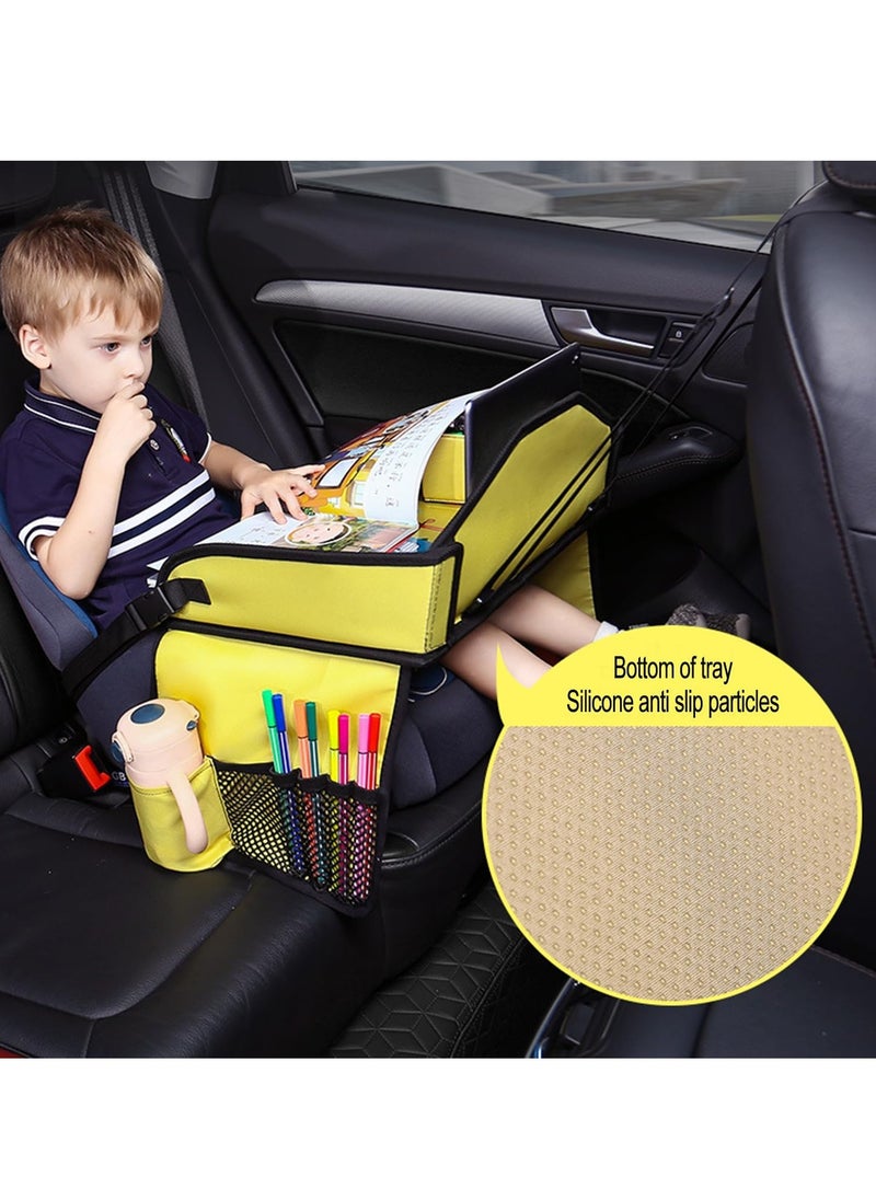 Kids Car Travel Tray - Kids Travel Car Seat Tray with Loading Straps, Toddler Car Seat Activity Tray, Kids Lap Tray for Cars and Planes (Moonlight Castle)