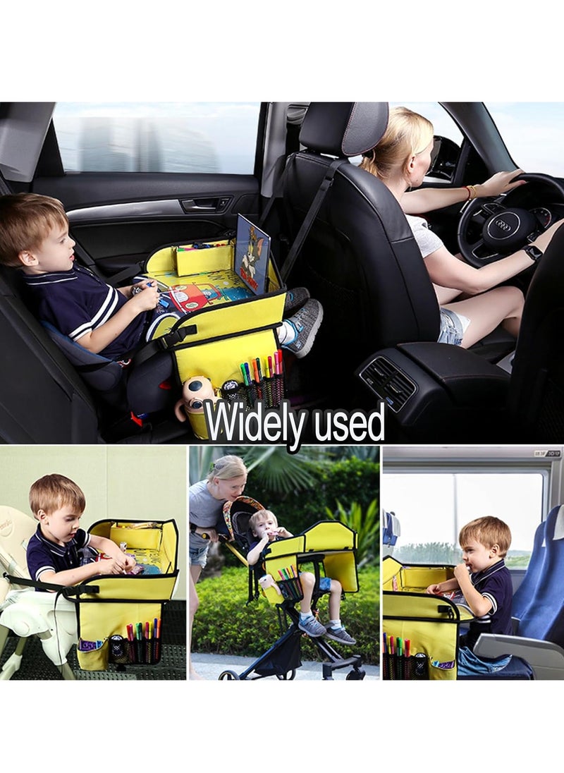 Kids Car Travel Tray - Kids Travel Car Seat Tray with Loading Straps, Toddler Car Seat Activity Tray, Kids Lap Tray for Cars and Planes (Moonlight Castle)