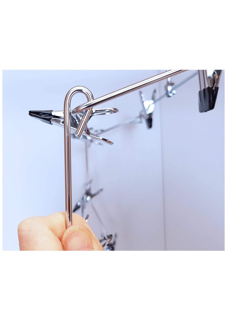 Space Saving 6 Tier Metal Skirt Hanger with Clips 1PCS Hang 6-on-1, Gain 70% More Space, Rubber Coated Clips,360 Swivel Hook, Adjustable Pants Hanger, Slack, Trouser, Jeans, Towels