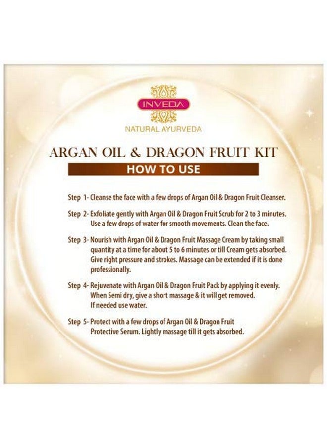 Argan Oil & Dragon Fruit Facial Kit, Helps To Reduce Fine Lines, Wrinkles With Argan Oil & Dragon Fruit For Purified Clear & Radiant Skin, 475Ml