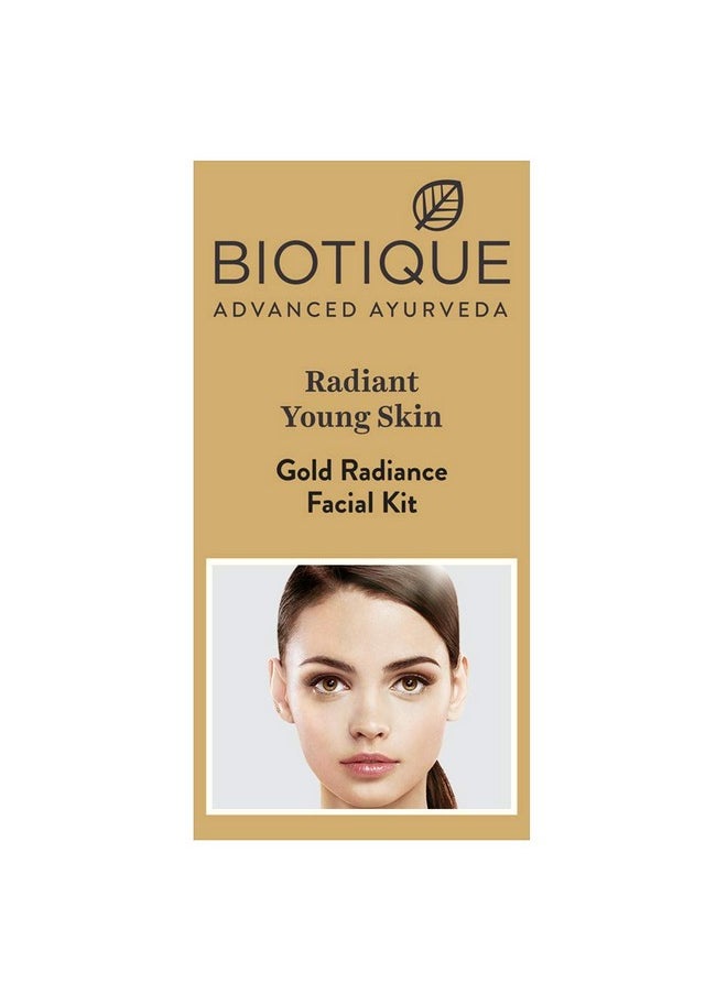 Gold Radiant Skin Youth Facial| 6-Step Facial Kit For Radiant Skin| Ayurvedic And Organically Pure| 100% Botanical Extracts| Suitable For All Skin Types | 65Gm