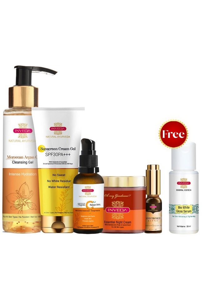 Age Revival Skincare Kit, For Anti-Ageing, Wrinkles, Fine Lines, Crows Feet, With Moroccan Argan Oil, Cucumber Extracts, Helps To Give Plump, Bright & Youthful Skin, 290Ml