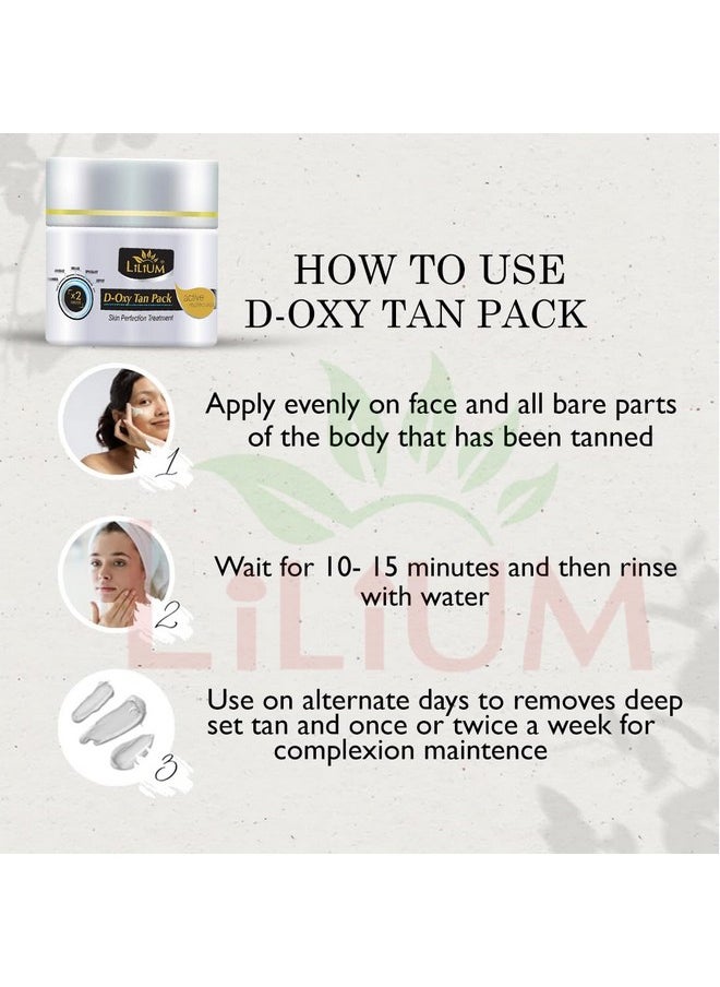 D Oxy Tan Face Pack | De Tanning Removal Cream With Kojic & Milk | Sun Damage Protection | Dermatologically Tested, Peroxide Free & 100% Vegan | Men & Women | Hydrating Mask (275 Gm (Pack Of 1))