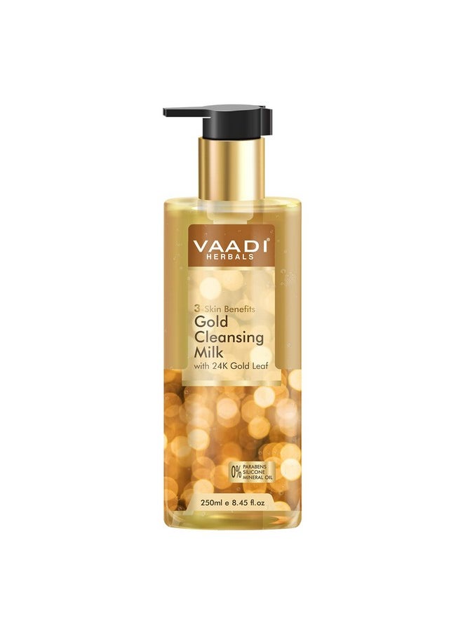 Gold Cleansing Milk With 24K Gold Leaf - 3-Skin Benefits (250 Ml)