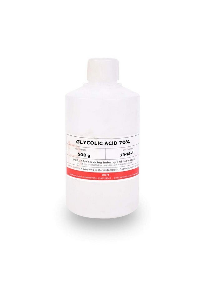 Glycolic Acid 70% - 500 Grams For Cleansers, Creams, Masks, Cosmetic Making & Diy Personal Care For Face, Hair, Skin & Body