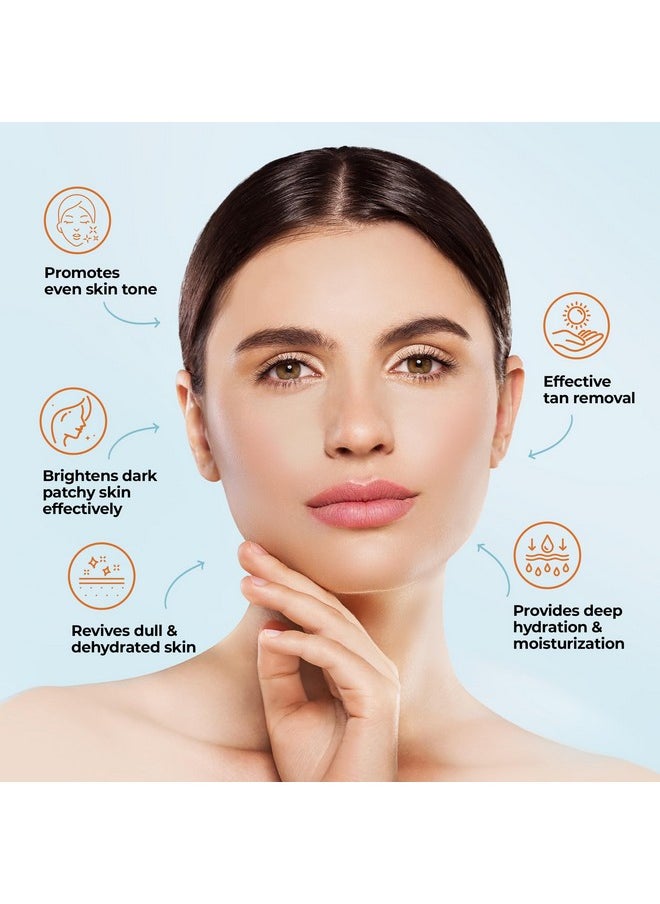 Salon Professional Detan Brightening & Lightening Tan Removal Pack - 500G | Instant Tan Removal & Sun Protection | With Milk, Honey & Kojik | Dermatologically Tested | Instant & Long Lasting Glow | For All Skin Types