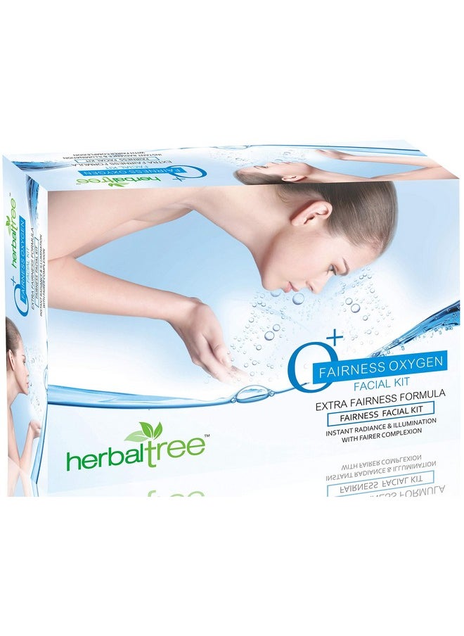 Herbaltree O+ Fairness Oxygen Facial Kit For Glowing Skin, Hydrated Skin & Reduce Acne Prone Skin | Instant Radiance With Fairer Complexion | Extra Fairness Formula For Women & Men (420 Gm + 10 Ml)