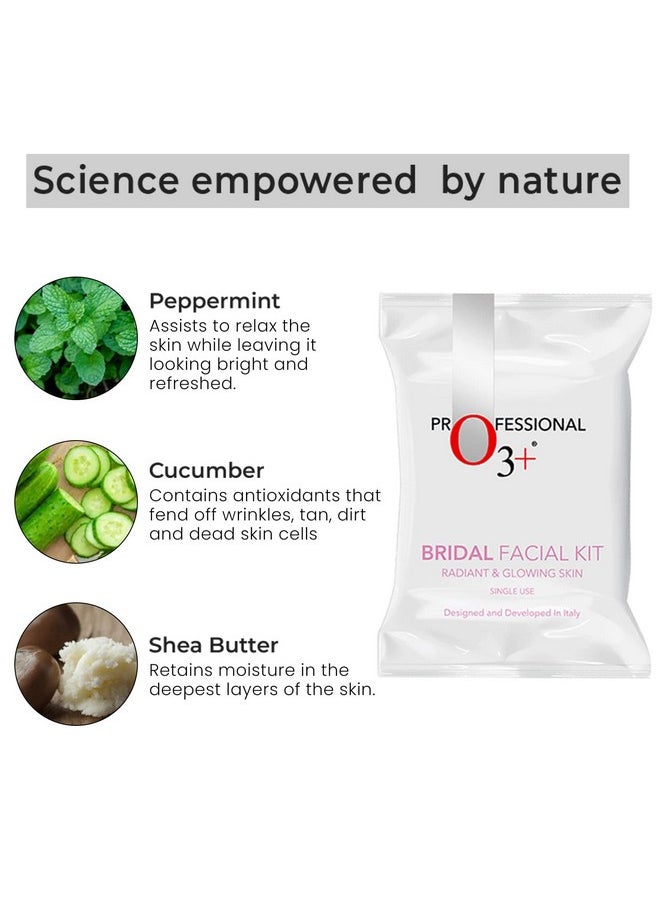 Bridal Facial Kit For Radiant & Glowing Skin - Suitable For All Skin Types (60G+69Ml, Single Use)