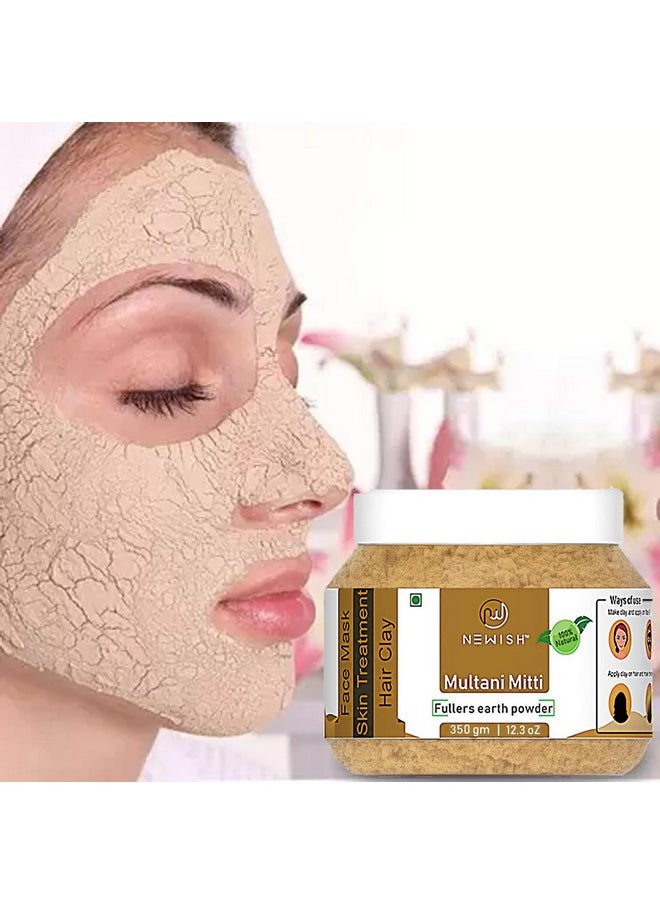 100% Pure & Natural Multani Mitti Powder For Skin Face Clay | Fuller'S Earth Powder | Suitable All Skin | Weight -350G