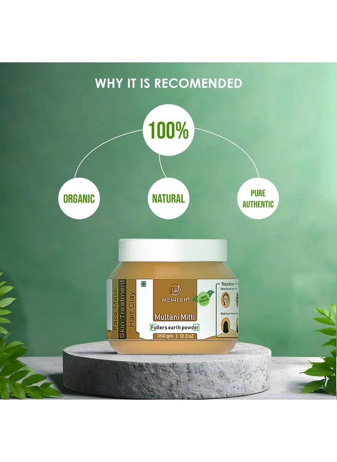 100% Pure & Natural Multani Mitti Powder For Skin Face Clay | Fuller'S Earth Powder | Suitable All Skin | Weight -350G