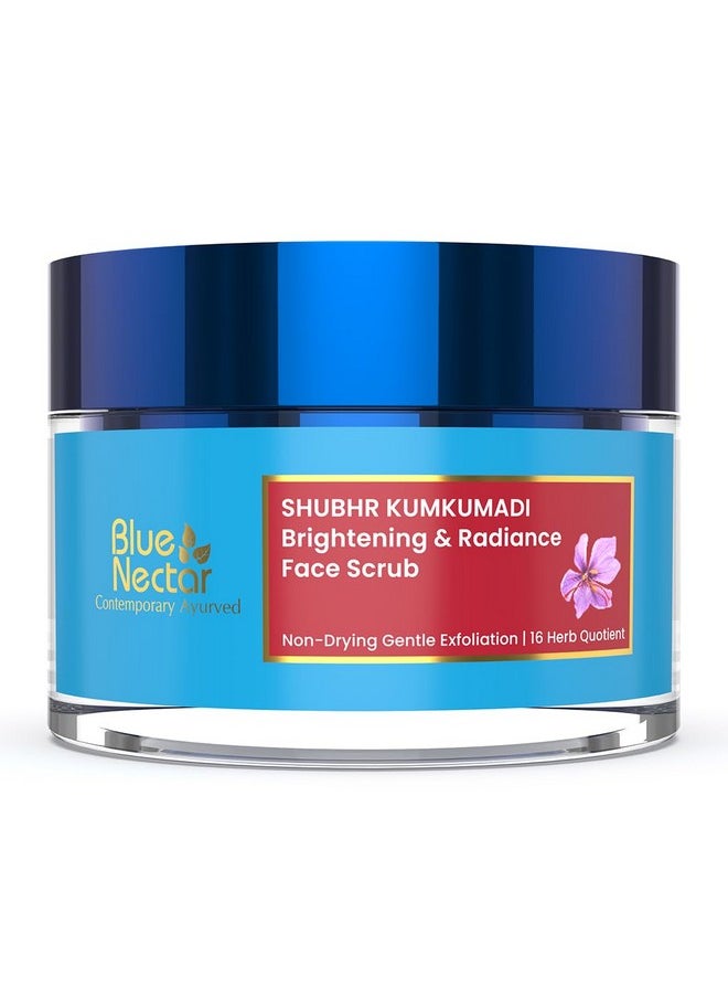 Kumkumadi Oil Face Scrub For Glowing Skin, Ayurvedic Exfoliating Scrub For Tan Removal And Blackheads | Plant Based Gentle Scrub (16 Herbs, 50Gm)