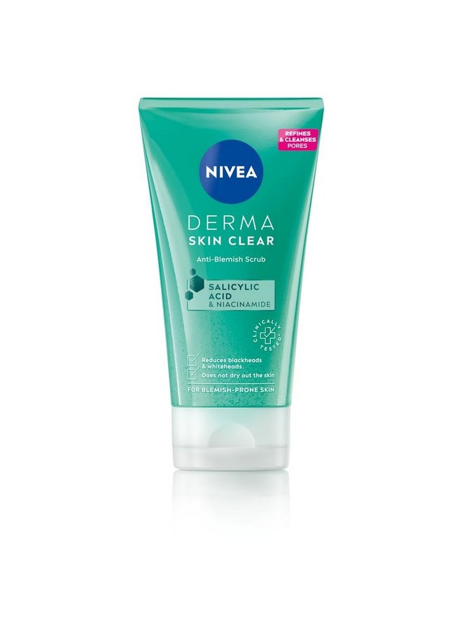 Derma Skin Clear Anti-Blemish Scrub With Salicylic Acid & Niacinamide Reduces Blackheads