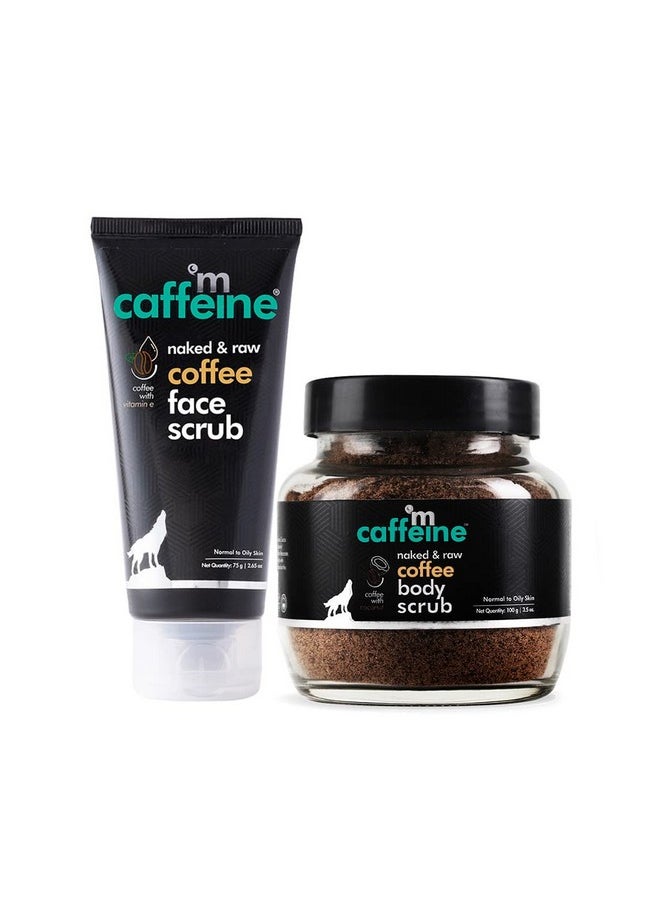 Coffee Face & Body Scrub Combo For Tan Removal | Exfoliating Detan Scrubs For Soft & Smooth Skin | Removes Tan, Blackheads And Dirt | For Men & Women | 175Gm Value Pack