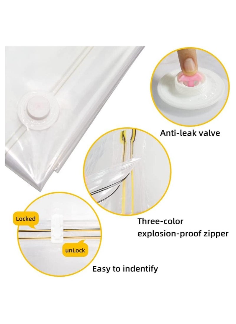 Reusable Vacuum Storage Bags with Zip lock for Travel Space Saving Solution for Clothing Blankets Storage Bags for Clothes Comforters Blankets Mattress Pillows with Pump