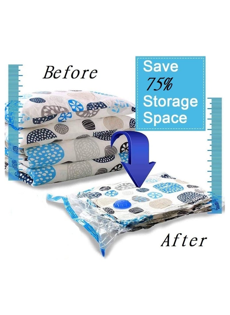 Reusable Vacuum Storage Bags with Zip lock for Travel Space Saving Solution for Clothing Blankets Storage Bags for Clothes Comforters Blankets Mattress Pillows with Pump