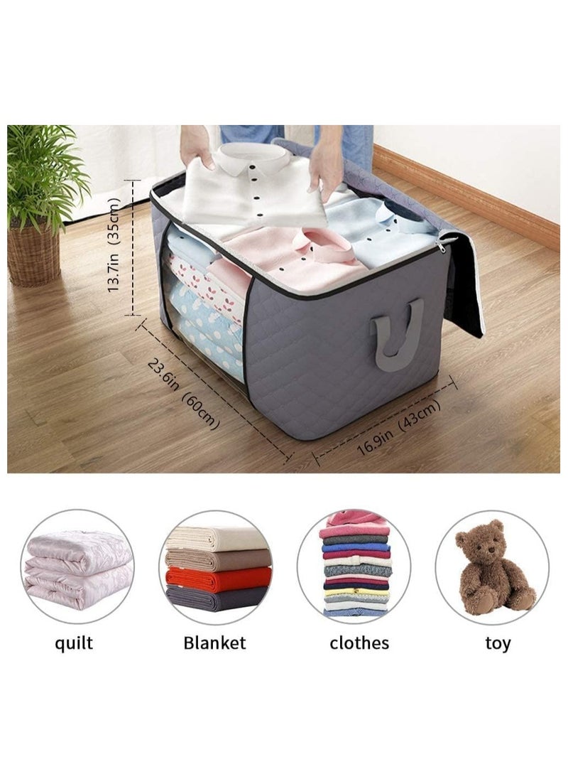 4 Pieces Large Capacity Sized Bags Clothes Storage Organizers Foldable, durable, and space-saving with See-Through Window and Carry Handles