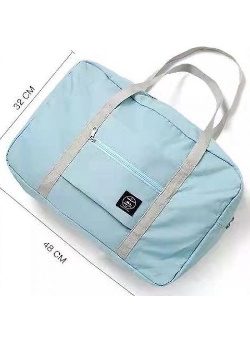 Portable Clothing Storage Travel Bag Blue handbag + simple