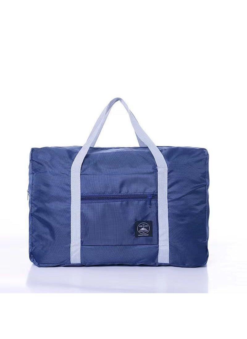 Portable Clothing Storage Travel Bag Navy Blue Tote + Simple