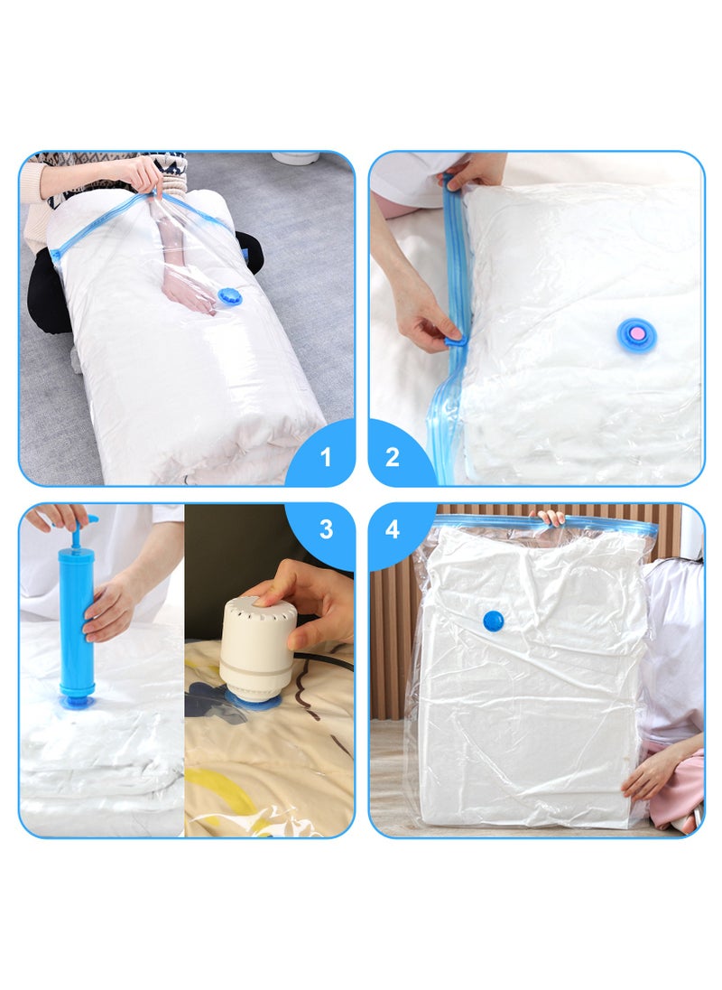 25PCS Vacuum Storage Bag Pack of with Electric Pump and hand pump, Multiple Pack (5×80*100cm,5×80*60cm,5×50*70cm,5×50*60cm,5×40*60cm)，Space Saver for Travel Packing, Reusable Sealer Storage Bag for Clothes,Duvets, Pillows, Blankets, Curtains