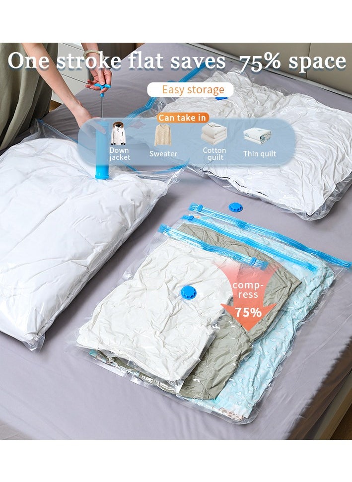 10PCS  Extralarge Compressed Bag,Vacuum Storage Bags, Reusable Space Saver Seal Bag with Hand Pump, Compression Sealer Bags for Comforters, Blankets, Clothes, Pillows, Travel(1×(120*100cm), 2 x( 100*80cm), 3x （80×60cm），4×（70*50cm)with Hand Pump）)