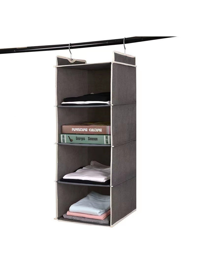 Dormitory Hanging Storage Organizer Grey four-layer-no curtain