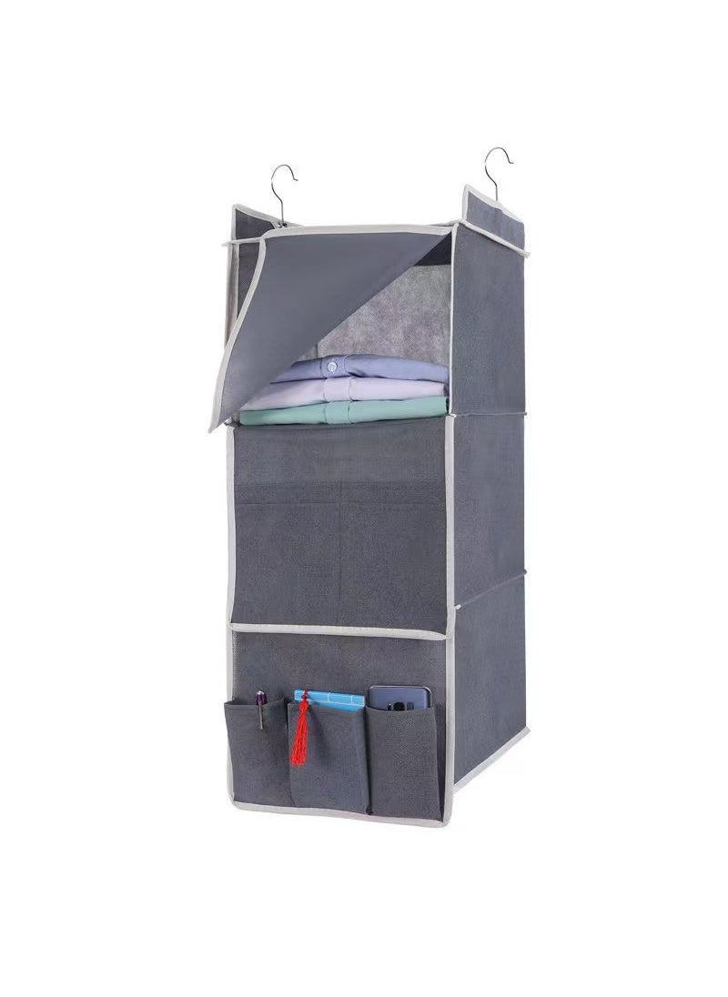 Dormitory Hanging Storage Organizer Gray three-layer-plus curtain