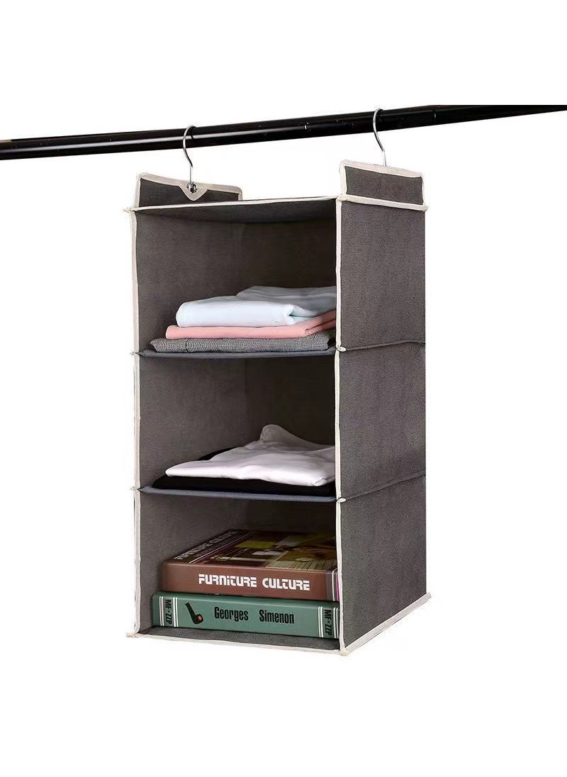 Dormitory Hanging Storage Organizer Grey three-layer-without curtain